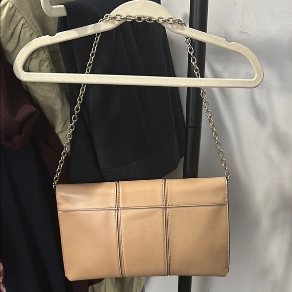 NWT Banana Republic Beige Leather Chain Shoulder Bag - Picture 2 of 6